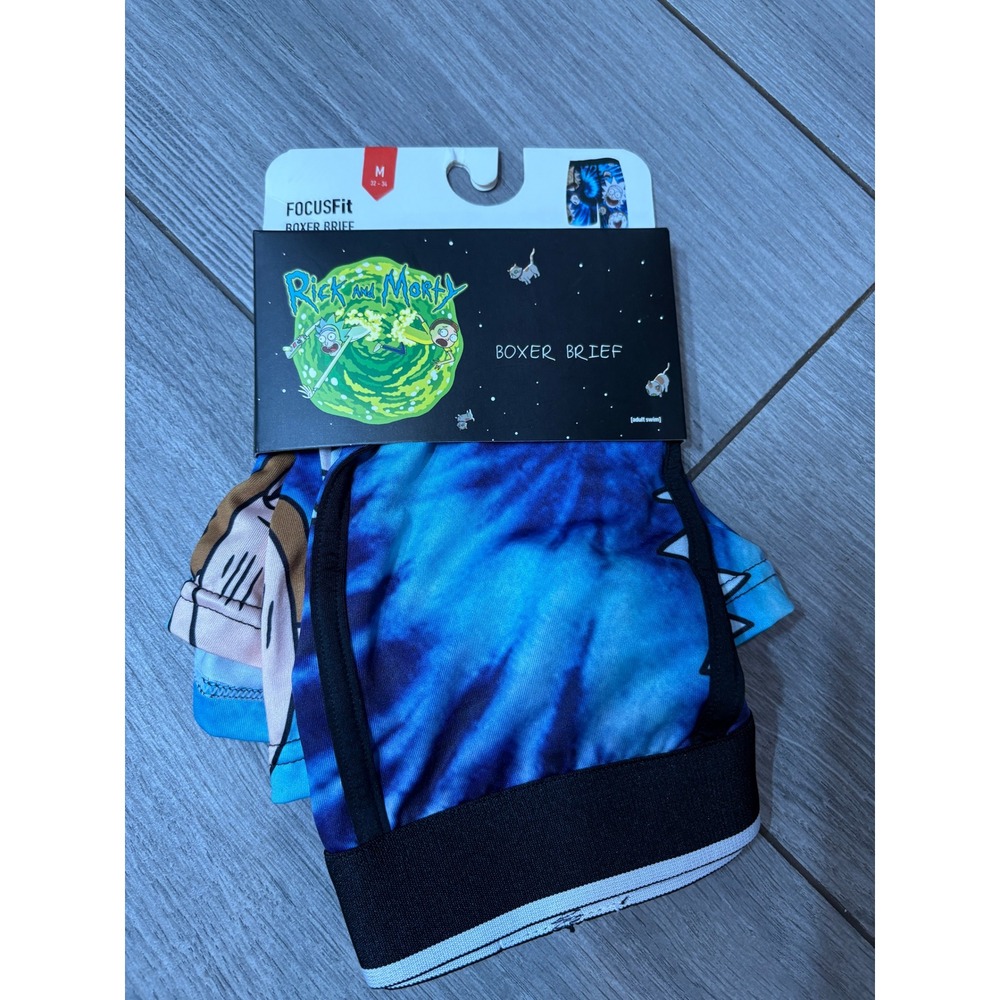 PSD Rick and Morty Boxer Briefs Mens Medium FocusFit Tie Dye Underwear New
